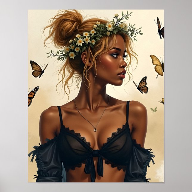 Affiche Beauté Éthérée en Fleur (Devant)