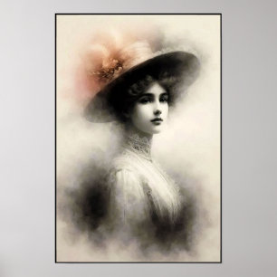 Affiche Beauté Gracieuse Dans la Brume Vintage