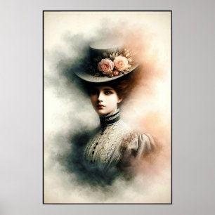Affiche Beauté gracieuse dans la brume vintage