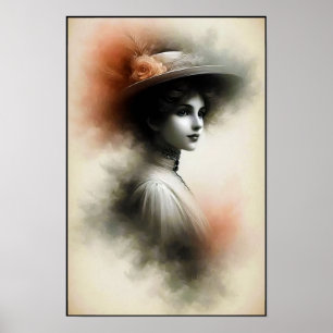 Affiche Beauté gracieuse dans la brume vintage