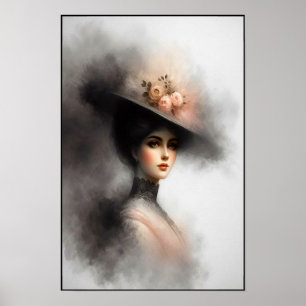 Affiche Beauté Gracieuse Dans la Brume Vintage