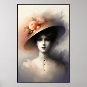 Affiche Beauté Gracieuse Dans la Brume Vintage