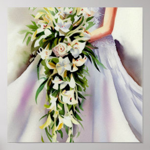 Affiche Beauté intemporelle, Bouquet en cascade nuptiale 2