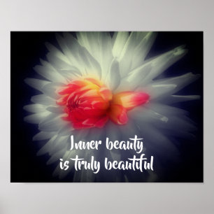 Affiche Beauté intérieure Dahlia Fleur Mots Inspiration