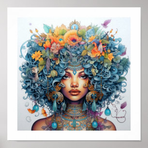 Affiche Beauté Noire - Une Muse Multiverse Éblouissante