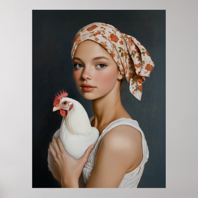 Affiche Beauté rustique avec poulet (Devant)