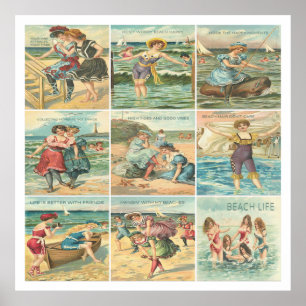 Affiche Beautés de bain vintage