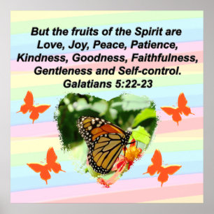 AFFICHE BEAUTIFUL BUTTERFLY FRUIT OF THE SPIRIT