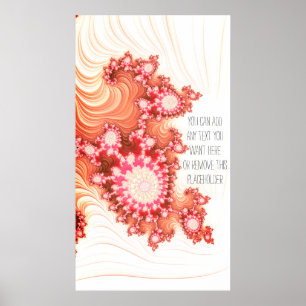 Affiche Beautiful Creamy Coral Fractal Art Add a Quote