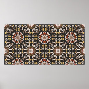 Affiche Beautiful islamic medallion seamless pattern texti