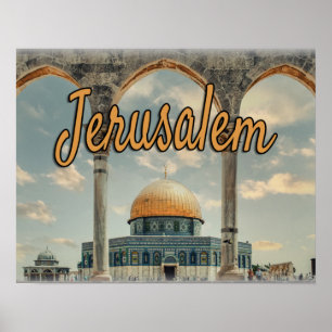 Affiche Beautiful Jerusalem Dome of The Rock Design