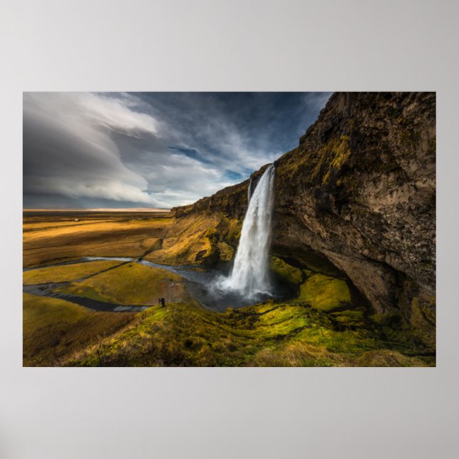 Affiche Beautiful Landscape View of Seljalandsfoss (Devant)