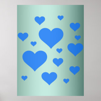 Affiche Beautiful multiple blue heart