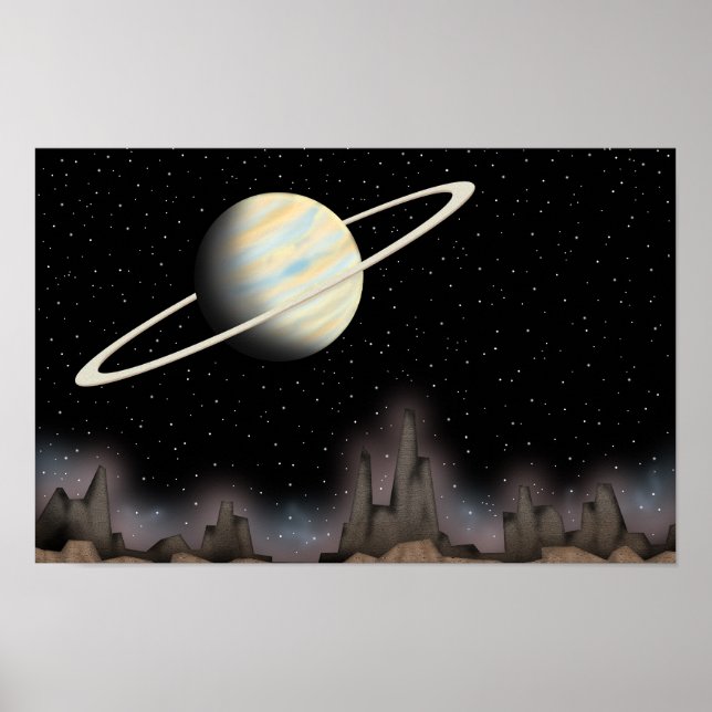 Affiche Beautiful planet standing in outer space. (Devant)