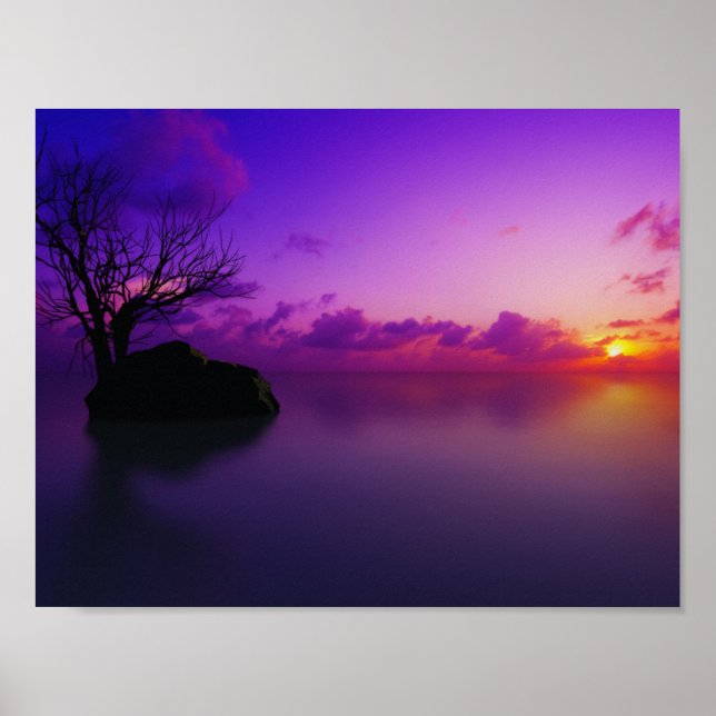 Affiche beautiful purple landscape (Devant)