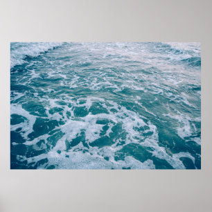 Affiche Beautiful sea marble waves texturehipster,backgrou