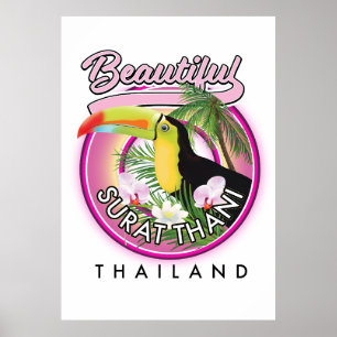 Affiche Beautiful Surat Thani thailand logo