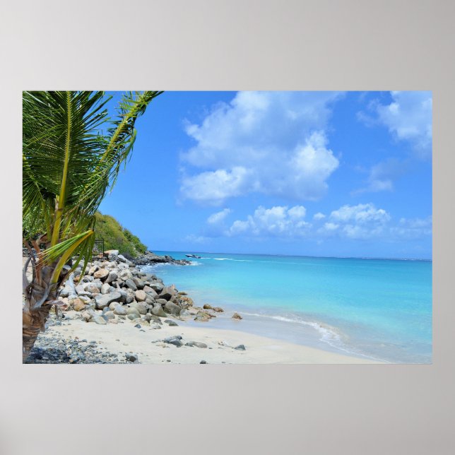 Affiche Beautiful Turquoise Tropical Beach (Devant)