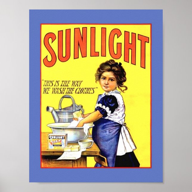 Affiche Beautiful Vintage 1889 Sunlight Laundry Soap Girl (Devant)