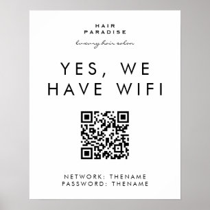 Affiche Beauty Salon Wifi Network QR Code