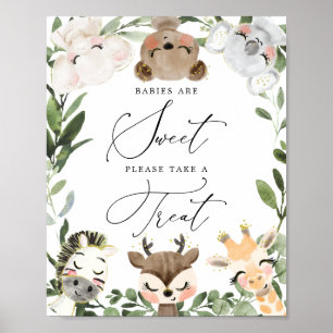 Affiche Beaux Animaux Les Baby showers Bébés sont doux sig