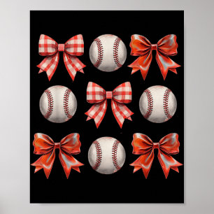 Affiche Beaux Baseball Girls Toddler Kids Coquette Bow Bas