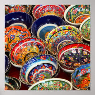 Affiche Beaux Bowls de style turc
