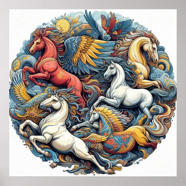 Affiche "Beaux chevaux mystiques" 24 (Devant)