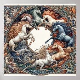 Affiche "Beaux chevaux mystiques" 38