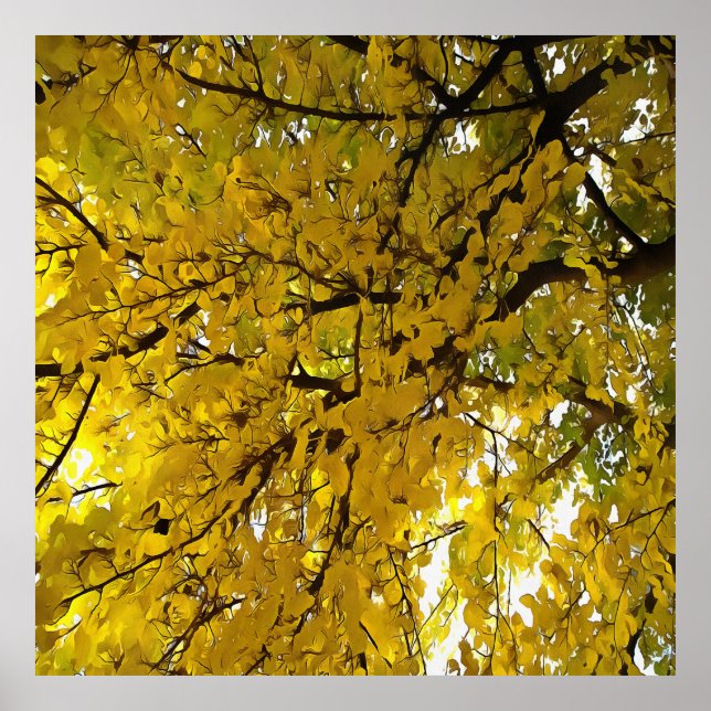 Affiche Beaux Feuille d'automne Vibes Art Abstrait (Devant)