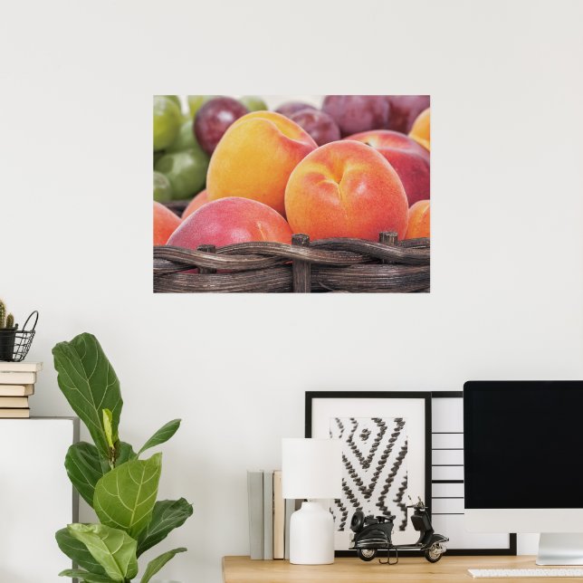 Affiche Beaux fruits frais dans un panier (Bureau à domicile)