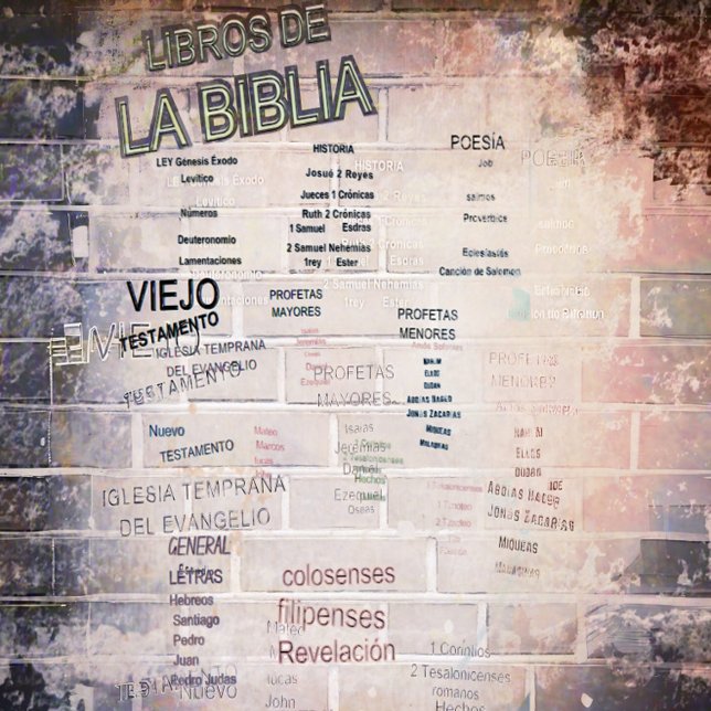 Affiche Beaux livres bibliques dans un mur de briques Post (Créateur téléchargé)