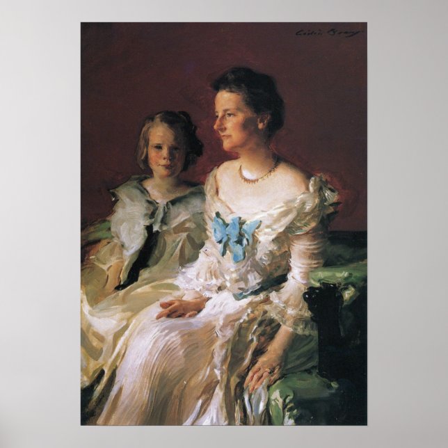 Affiche Beaux - Mme Theodore Roosevelt Et Fille Ethel (Devant)