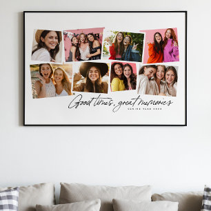 Affiche Beaux moments, souvenirs géniaux, collage de photo