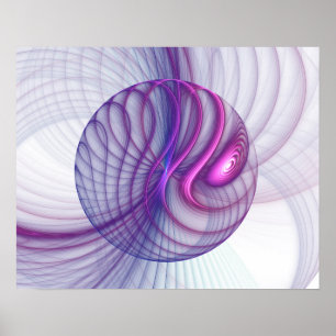 Affiche Beaux Mouvements Abstrait Fractal Art Rose