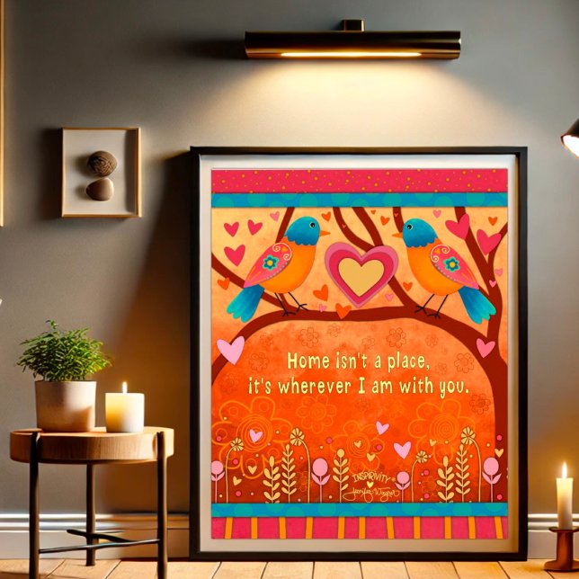 Affiche Beaux oiseaux folkloriques Inspirer Accueil Citati (Créateur téléchargé)