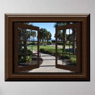 Affiche Beaux palmiers tropicaux détendant la fausse