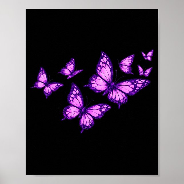 Affiche Beaux Papillons Amoureux Papillon Rose Violette (Devant)