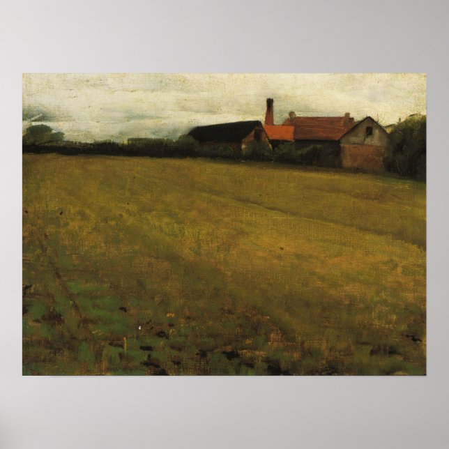 Affiche Beaux - Paysage avec bâtiment agricole (Devant)