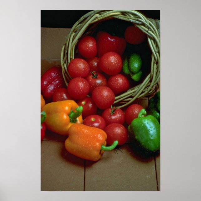 Affiche Beaux poivrons et tomates (Devant)