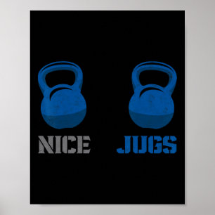 Affiche Beaux seins drôle kettlebell poitrine humour de gy