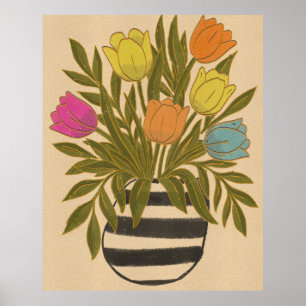 Affiche Beaux Tulipes Vintage