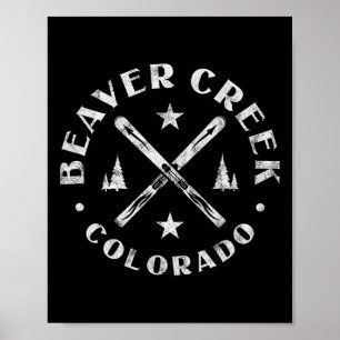 Affiche Beaver Creek Colorado Montagne de Ski Skieur
