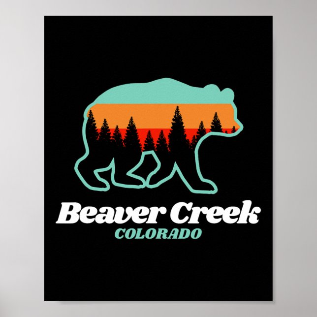 Affiche Beaver Creek Colorado Ski Snowboard Ours (Devant)