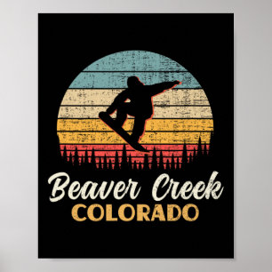 Affiche Beaver Creek Snowboard Colorado Montagne Vintage
