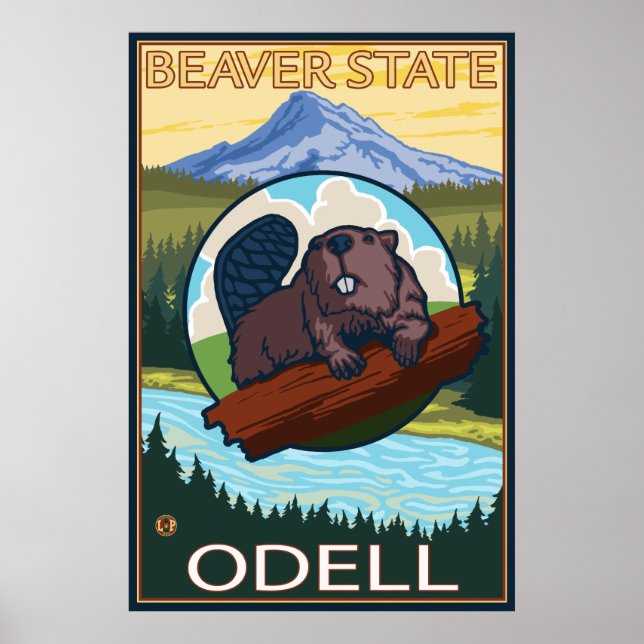 Affiche Beaver & Mt. Hood - Odell, Oregon (Devant)