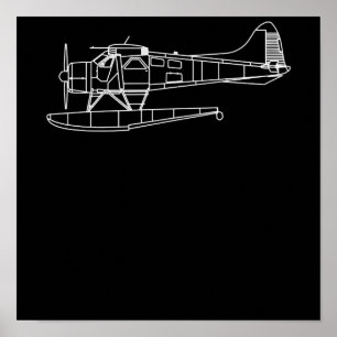 Affiche Beaver On Floats Sea Plane Piot Funny Gift