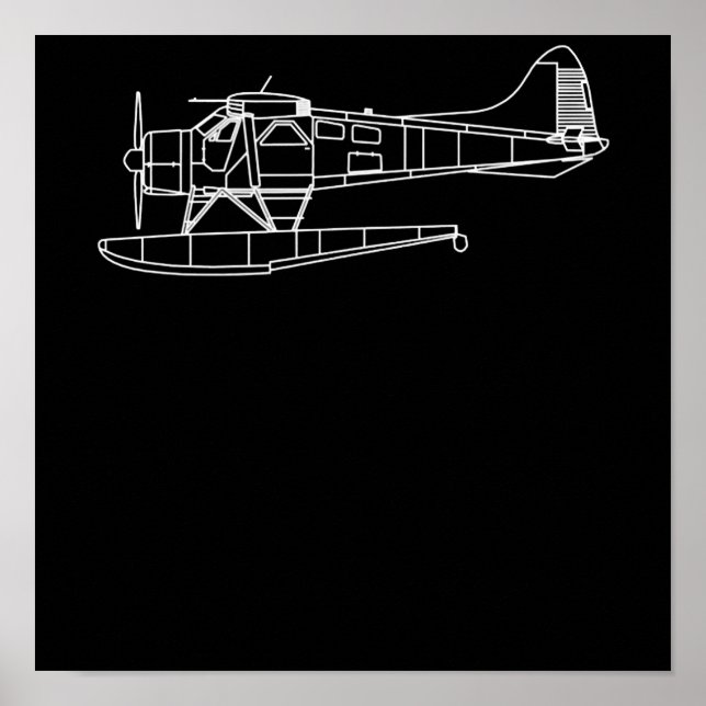 Affiche Beaver On Floats Sea Plane Piot Funny Gift (Devant)