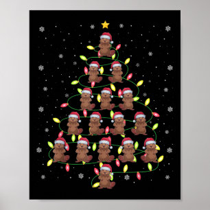 Affiche Beaver Père Noël feux d'arbre de Noël laids doux S