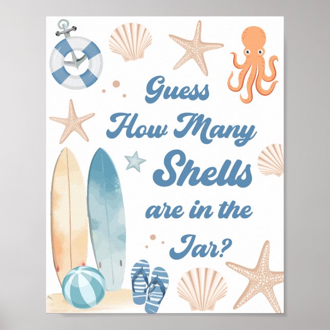 Affiche Bébé à bord Baby shower Devinez combien de ventes (Devant)